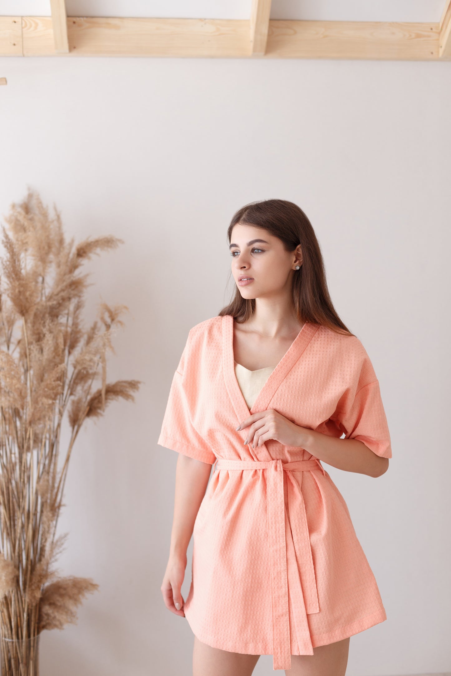 Peach Kimono dressing gown