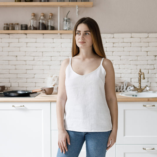 White linen top