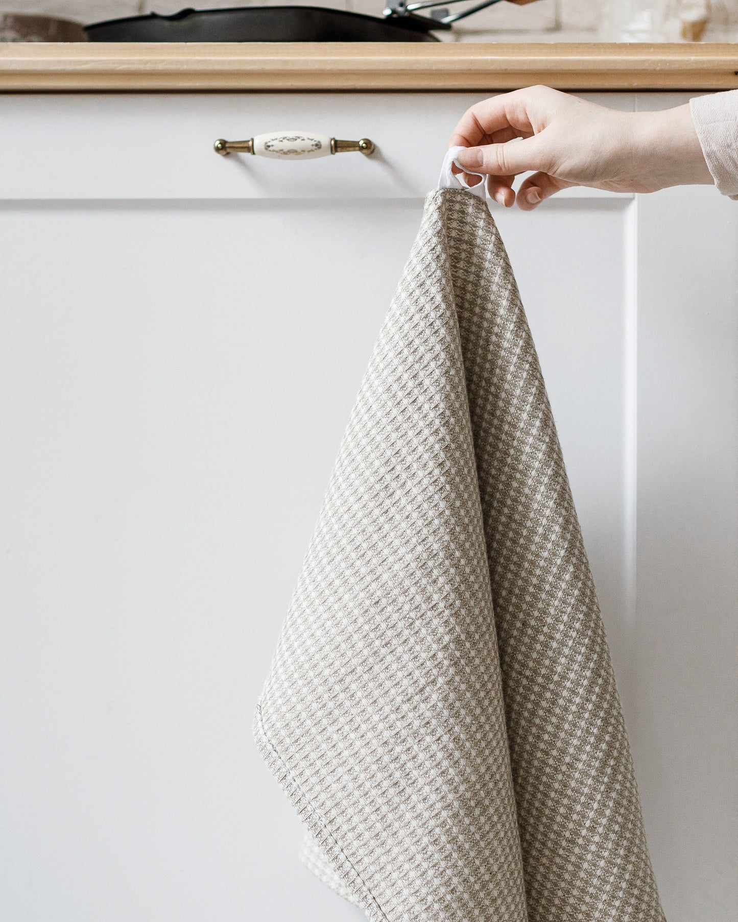 Linen waffle towel