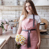 Linen apron with pockets